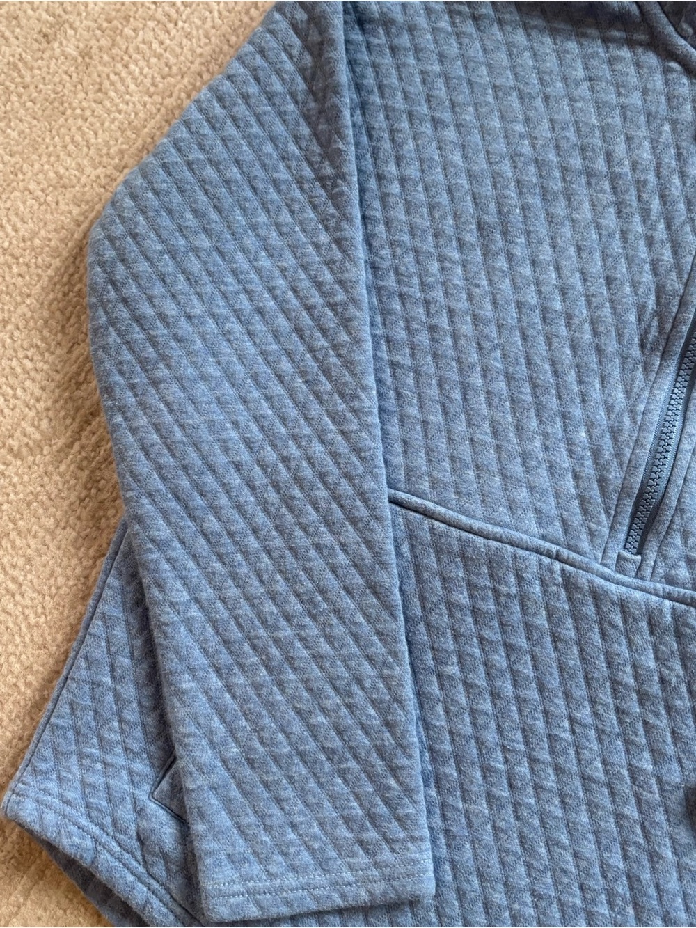 Eddie Bauer Quilted Half-Zip Turtleneck Sweater - Blue - Picture 3 of 7